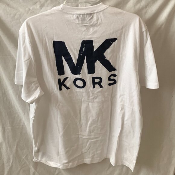 MICHAEL KORS Men's Signature Logo Screen Printed Tee in White Sz L - Picture 3 of 3